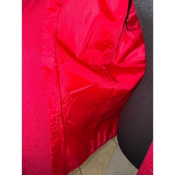 Tribeca Studio Red Blazer Jacket Sz 14 Linen Cotton Blend Sustainable Officewear - Picture 8 of 9